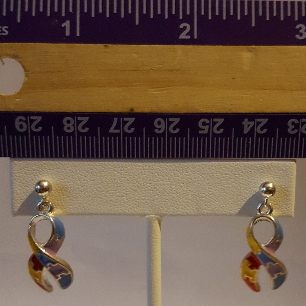 •NEW•Autism Ribbon Support Earrings 🎗️ - Picture 2 of 2